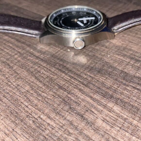 FOSSIL large face men’s black leather watch - Picture 3 of 10